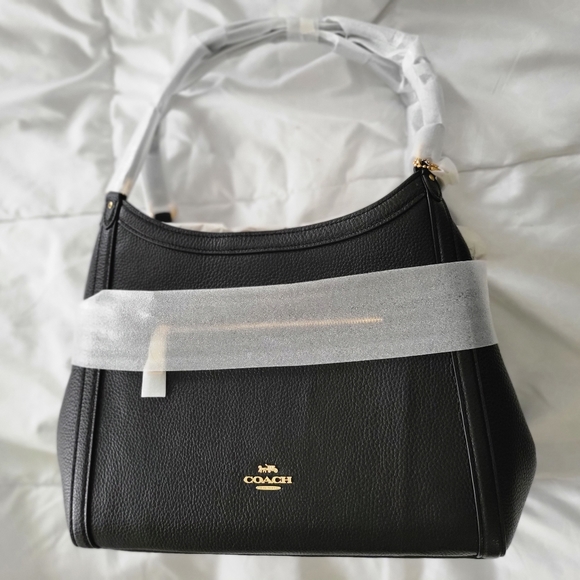 NWT Coach Kristy Hobo Shoulder Bag in Black/Gold - Picture 5 of 5